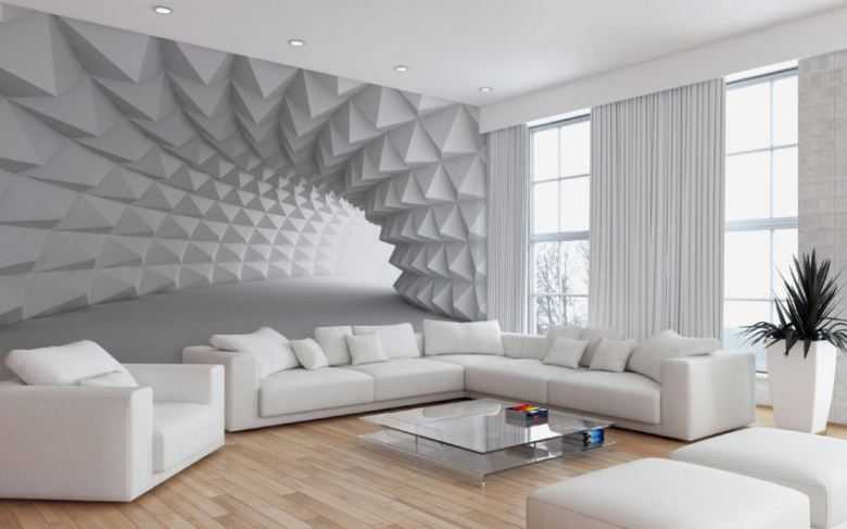 Фотообои в гостиную: лучшие идеи использования 3D обоев расширяющих пространство комнаты, 150 фото
