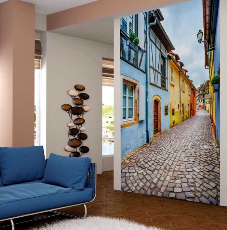 Фотообои в гостиную: лучшие идеи использования 3D обоев расширяющих пространство комнаты, 150 фото