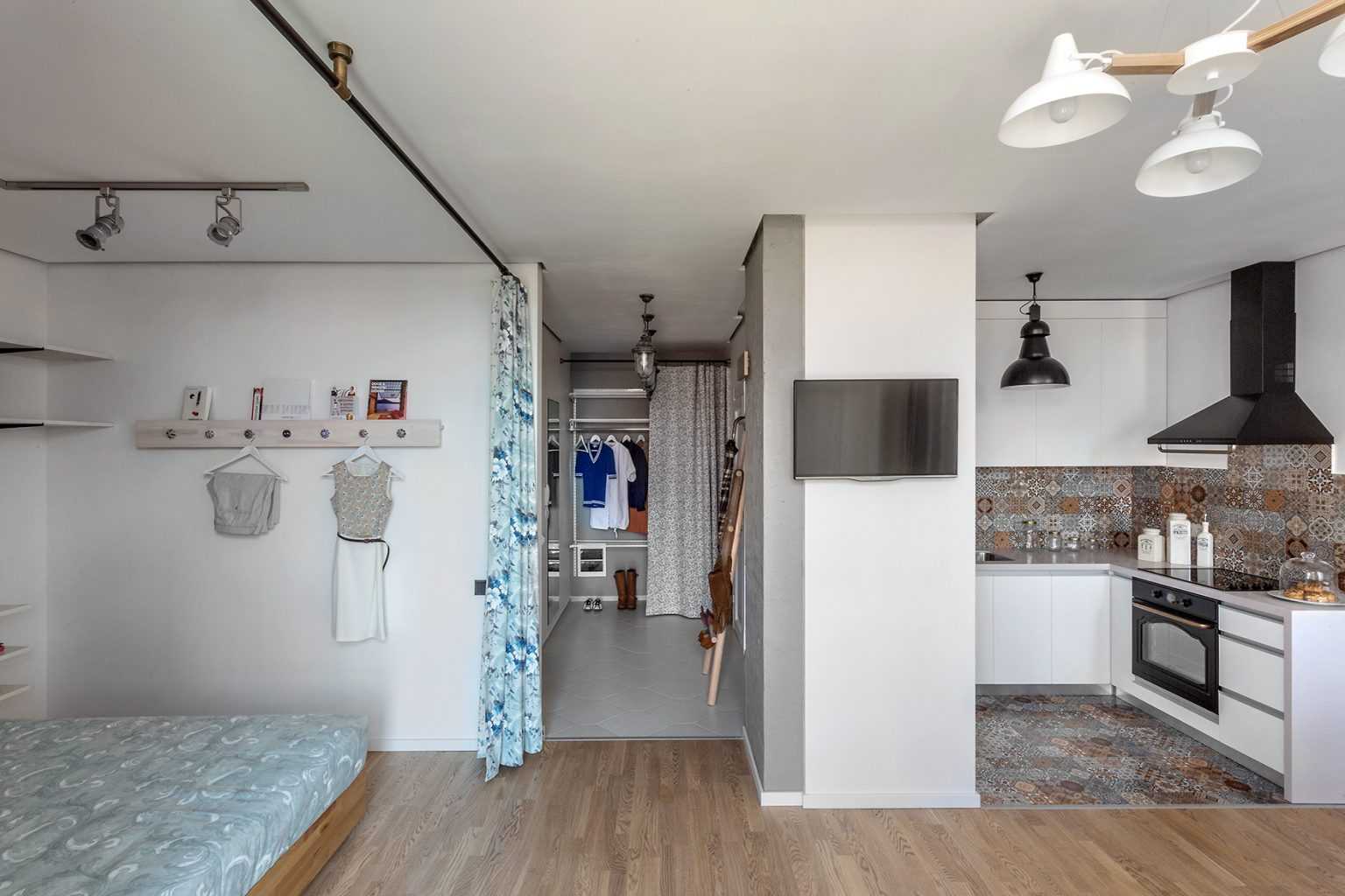 Скандинавский стиль в планировке однокомнатной квартиры 40 кв.